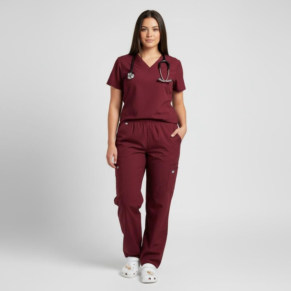 Fashion Seal Healthcare Maroon Scrub Pants Large - Bottoms Only